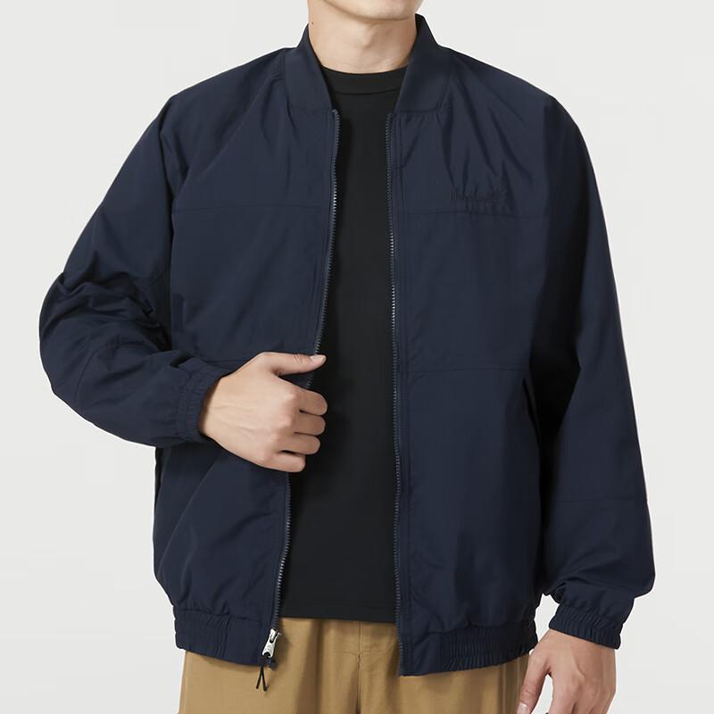 Timberland Solid Color Outdoor Casual Windproof Water-Repellent Stand Collar Jacket Men Jackets Navy-Blue A6R87-433