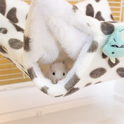 Comfortable Double-layer Hamster Hammock Warm Breathable Hamster Cotton Nest Washable Sleeping Bag for Guinea Pig Squirrel