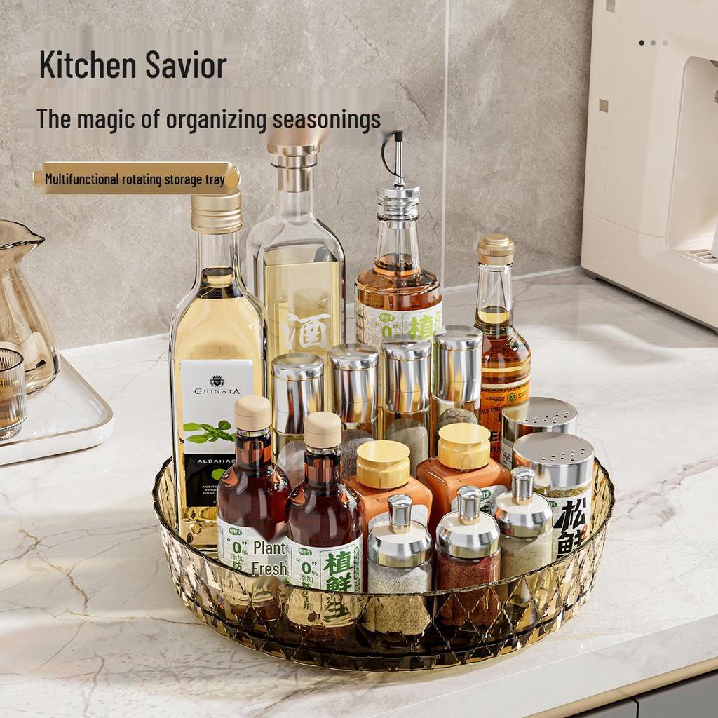 Multifunctional Rotating Spice & Cosmetics Organizer