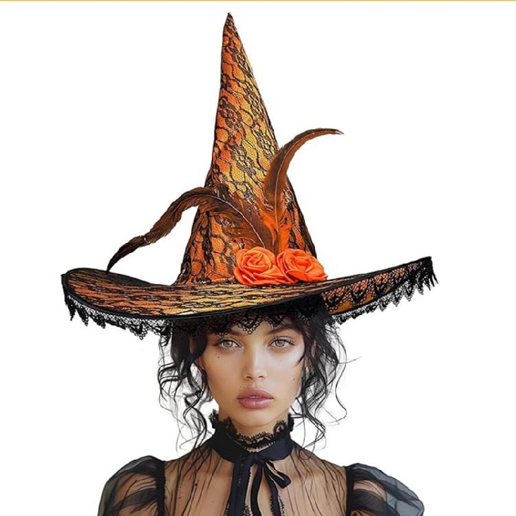 Soft Fashionable Hat Gothicism Witch Costume Hat Outdoor Activity Hat for Female Theme Party Headwear