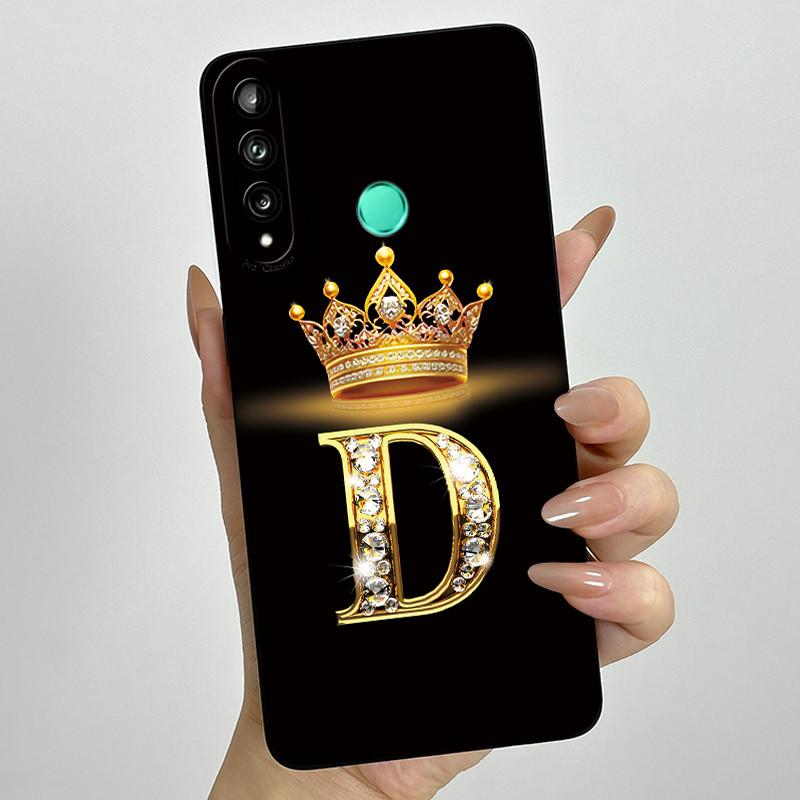 For Huawei Y7p P40 Lite E ART-L28 ART-L29 Fashion Initial Letter Couple Phone Case Y7P 2020 Soft Silicone TPU Protective Casing