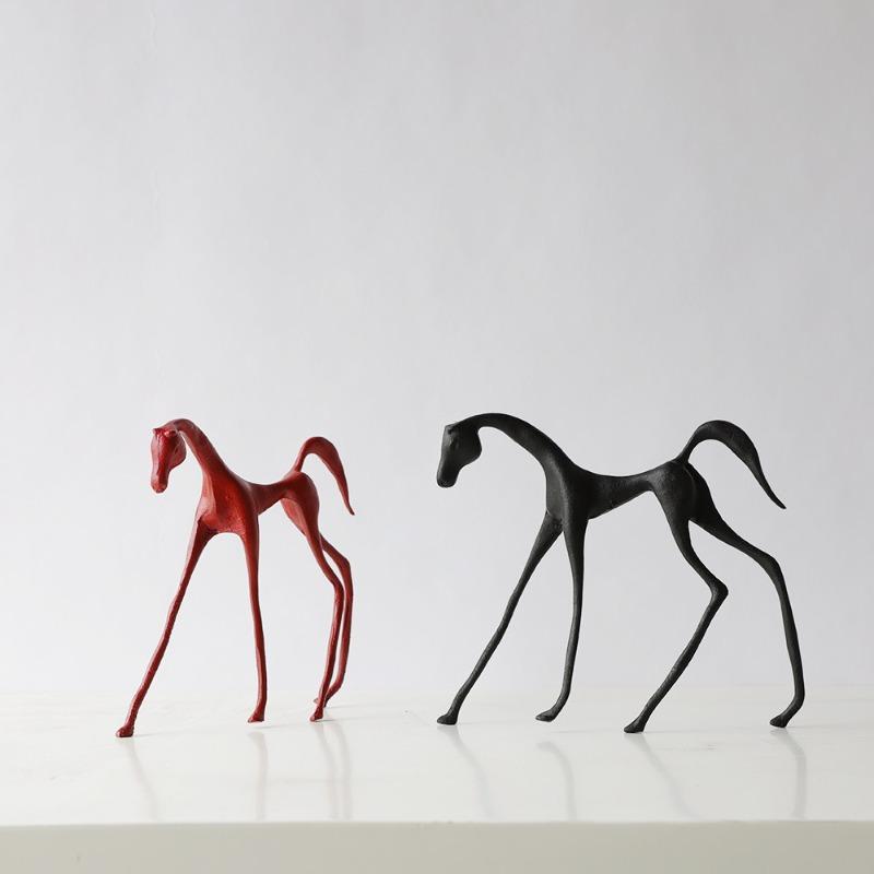 Kunstpferd-Ornamente Kreative Minimalistische Geometrische Pferdestatuetten Wohnzimmer Abstrakte Raumdekoration Aluminiumlegierungsskulpturen Geschenk