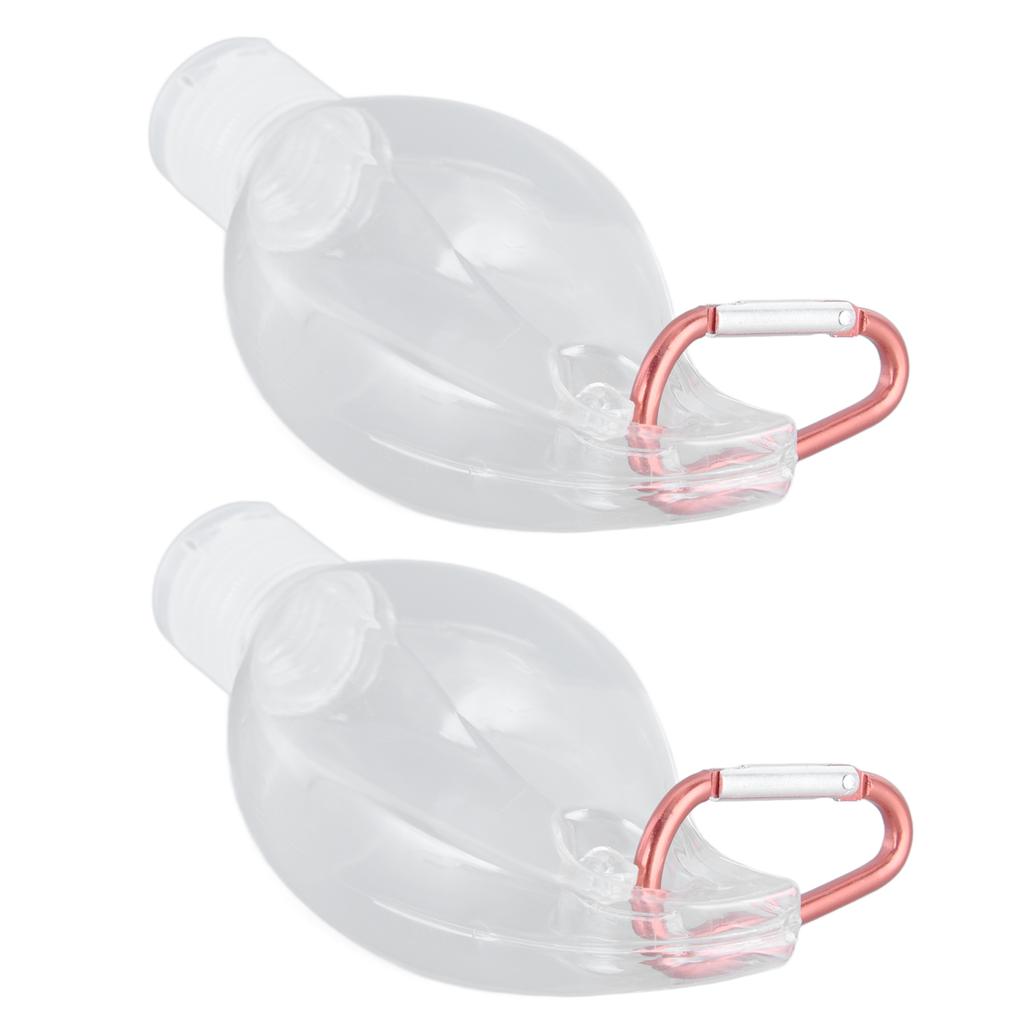 2er Set 50ml Reiseflasche mit Schlüsselanhänger Klappdeckel Plastikflasche für Flüssigkeiten Nachfüllbar Auslaufsicher