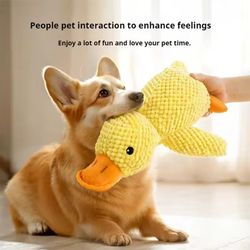 Dog Toy Plush,Sleeping Duck With Sound Pet Interactive Plush Bite Resistant Teeth Grinding Puppy Cat Relieve Boredom Pet Product
