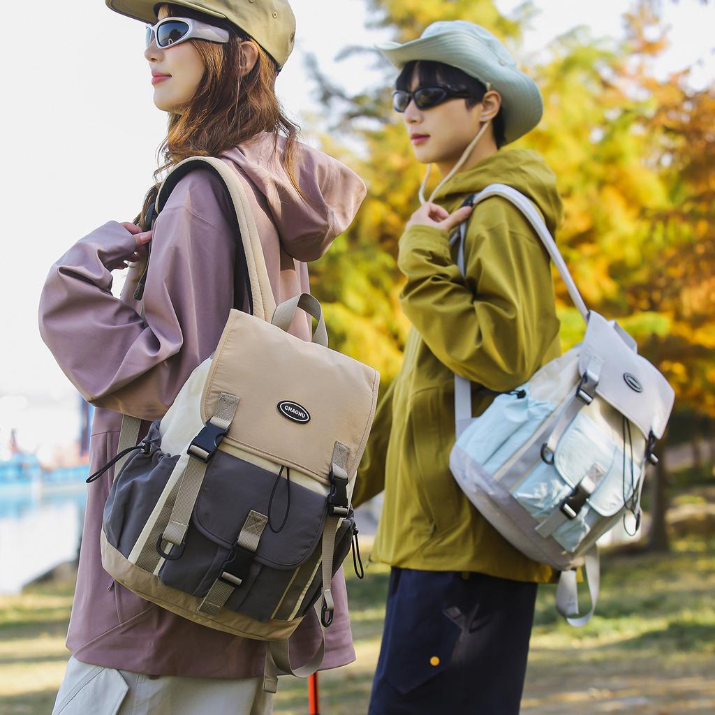 Schoolbag1011 Spring New Go Out Small Backpack Trend Splicing High Value Backpack Outdoor Sports Mountaineering Bag