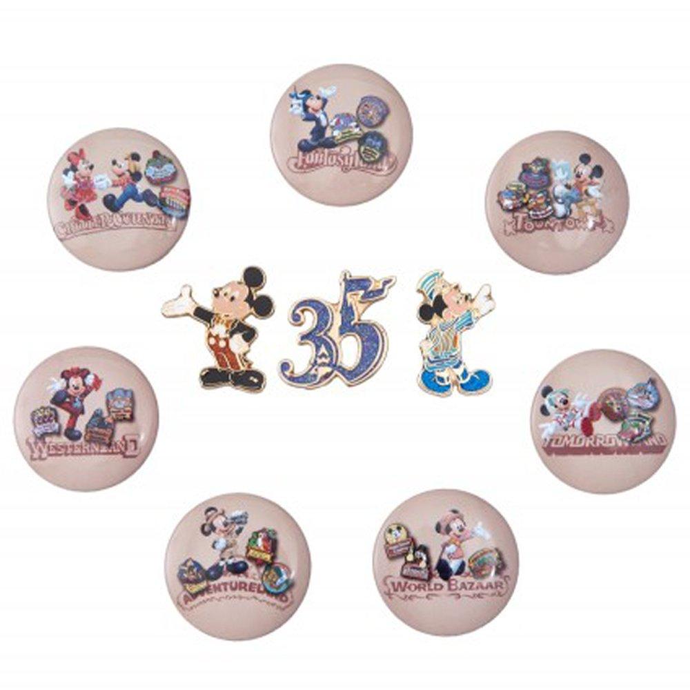 

Disney Resort 35th Anniversary Happiest Celebration History-themed Pin & Pin Set featuring Mickey and other items. Resort Exclusive.