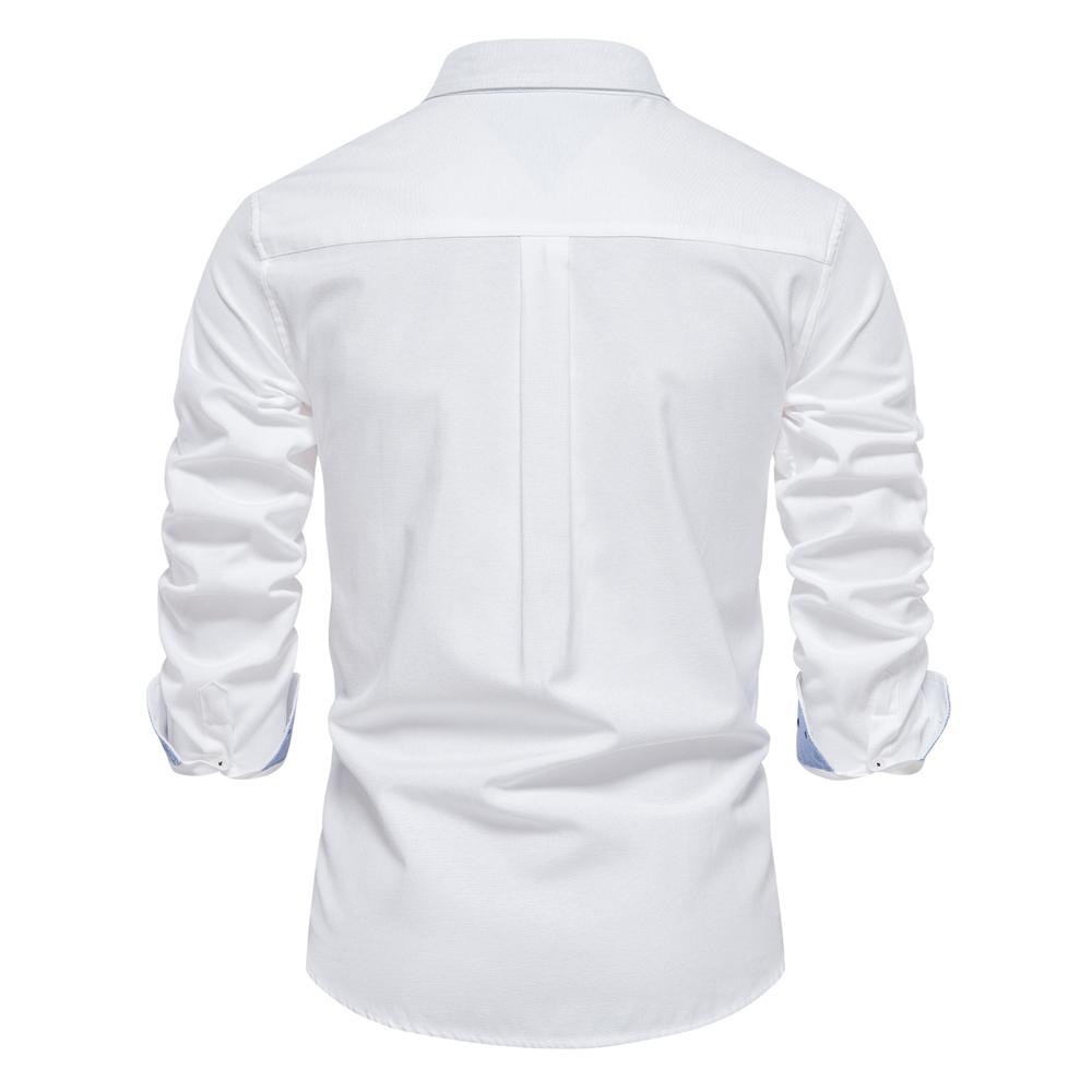 TrendHub New Autumn Cotton Men's Oxford Shirt Long Sleeve Button Down Social Business Casual Shirts for Men