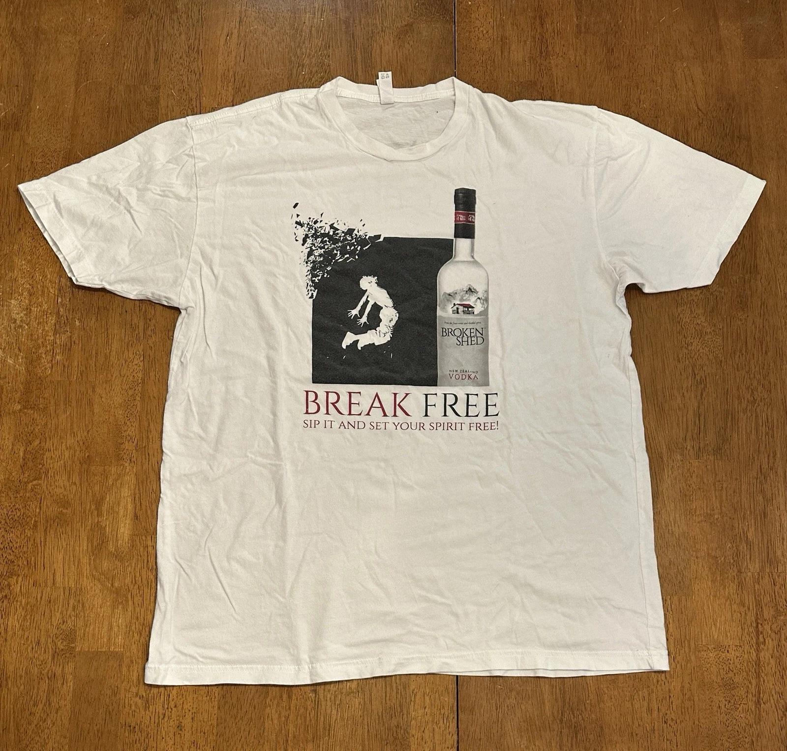 Broken Shed Vodka Break Free T Shirt XL Alcohol XL