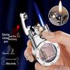 New Retro Rocker Dual-Flame Inflatable Lighter with Transparent Gas Tank