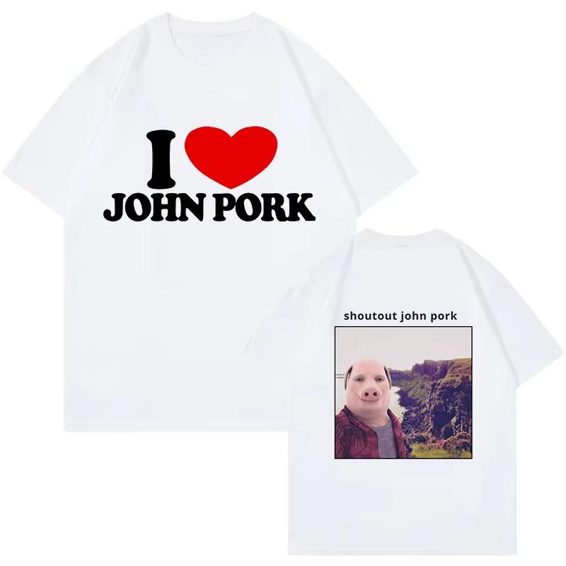 Funny Men Women Pig Tees Tops John Pork Is Calling Answer Call Phone Shirt Tshirt 90s Gothic Hip Hop T-shirt Streetwear Clothes