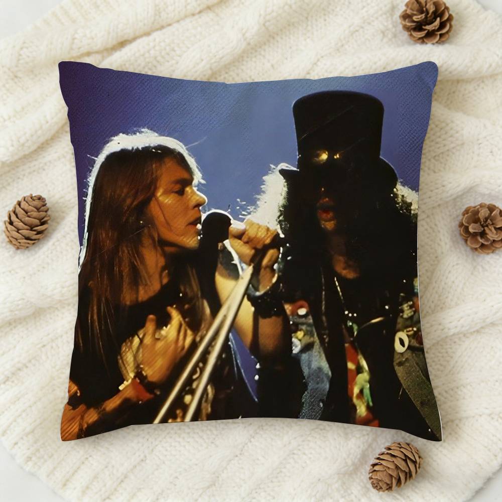 Gnr Band Guns N Roses Double-Sided Printed Square Decorative Cushion Cover For Sofa Living Room Home Decor