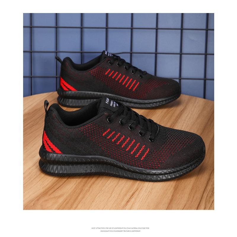 Black New Women Shoes Mesh Sneakers Men's Deodorant Breathable Lightweight Soft Sole Flying Woven Summer Running Shoes