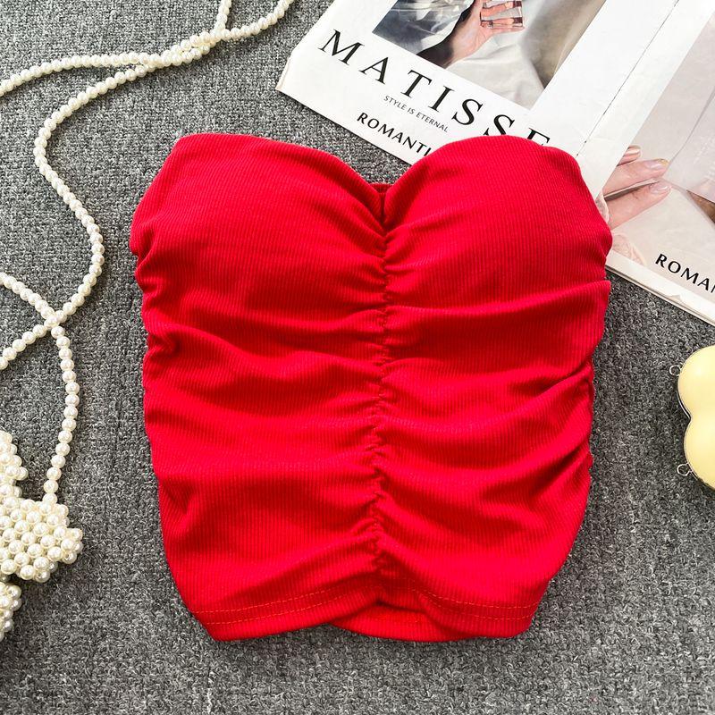 Pure Sweet Sexy Sexy Short Chest-Wrapped Vest Women's Outerwear Stylish Silm Bottoming Sleeveless Tube Top Tops