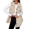 Women's Fuzzy Fleece Vest Casual Oversized Sleeveless Sherpa Jacket Button Down Fluffy Vest for Fall Winter