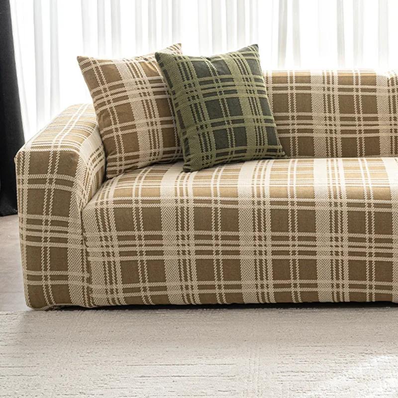 Elastic Retro Plaid Sofa Cover Luxury Dustproof All Inclusive Couch Slipcover Stretch Anti Cat Scratch Furniture Protector