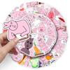 50 Pink Rabbit Cartoon Graffiti Stickers for Journaling, Decoration, Water Bottles, Phone Cases, and Notebooks.