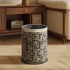 Vintage Mosaic Ceramic Trash Can Large Capacity Waste Bin for Living Room Bedroom Bathroom Stylish Home Decor High-End Gifts