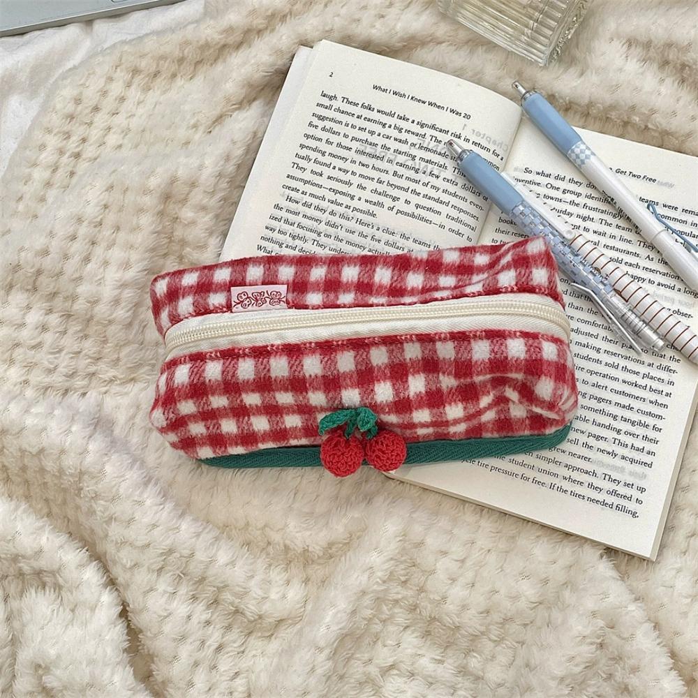 

Highly attractive girl stationery storage pencil case with handle cute INS Student Pencil Bag Pencil Box Women Makeup StorageBag красный