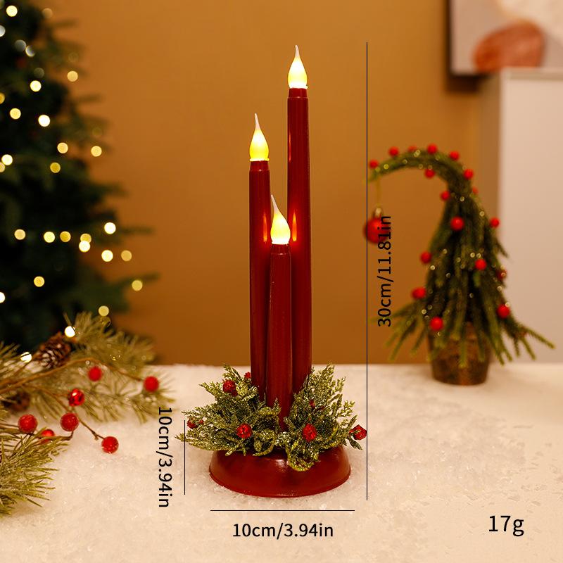 

Battery Operated Flameless Led Candles , Christmas Props, Smooth Long Candles, Christmas Decorations, Atmosphere Ornament червоний