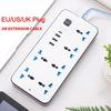 Universal Power Strip Multi USB Port Outlet Power Strip 2M Extension Cord AC Power Socket Charge Electrical Socket EU US UK Plug