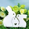Desk Ornament Mould Flexible Silicone Mold for 3 Rabbit Family Figurine Decoration Gypsum Mold Jewelry Making Supplies
