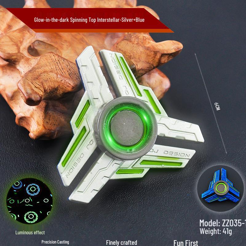 Luminous All-Metal Finger Spinner Set - Long Spin Time & Stress-Relief Toy