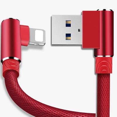 Καλώδιο φόρτισης USB 90 μοιρών Καλώδιο δεδομένων για iPhone 6 S 6S 7 8 Plus 5 5S X XR 11 Pro Max Τηλέφωνο iPad Προέλευση Long 3M Fast Charge