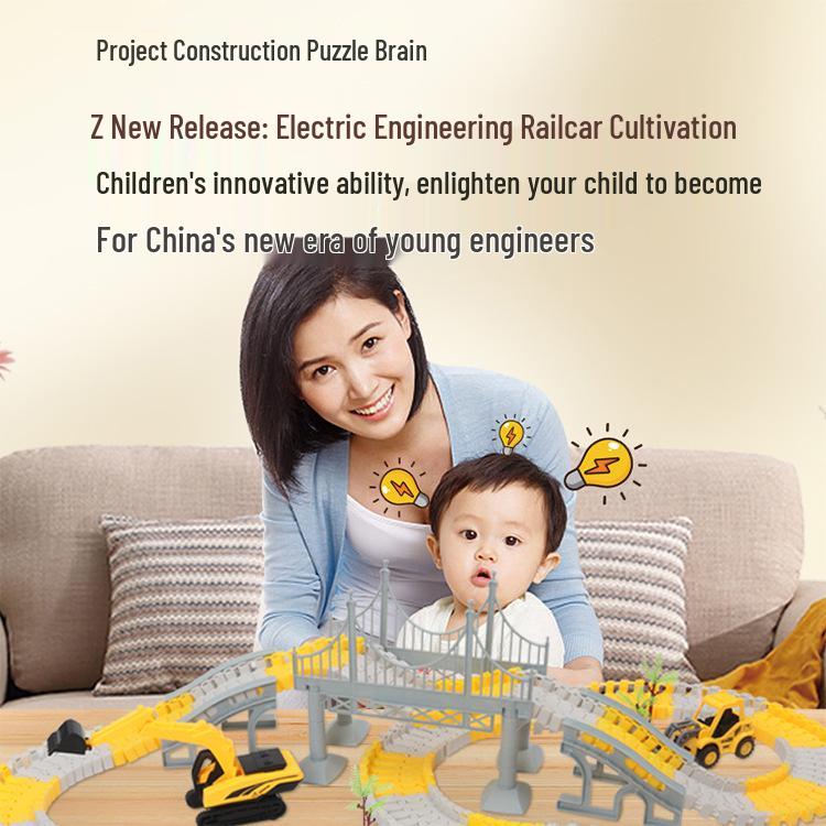 DIY Electric Track Toy: Children's Construction Vehicle & Excavator Set