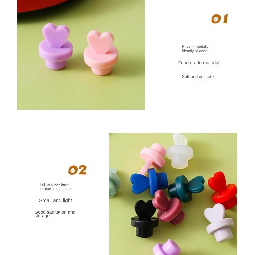 Love Glass Straw Hole Silicone Stopper Reusable Bottle Stopper Cap Cup Accessories
