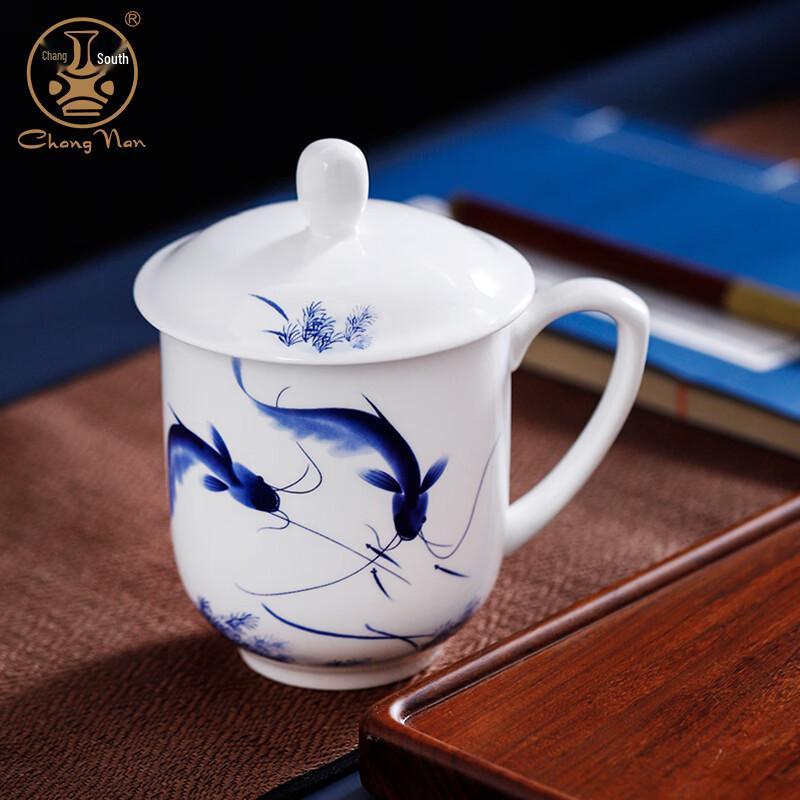 Changnan Ceramic Office Tea Cup with Lid - Abundance Design