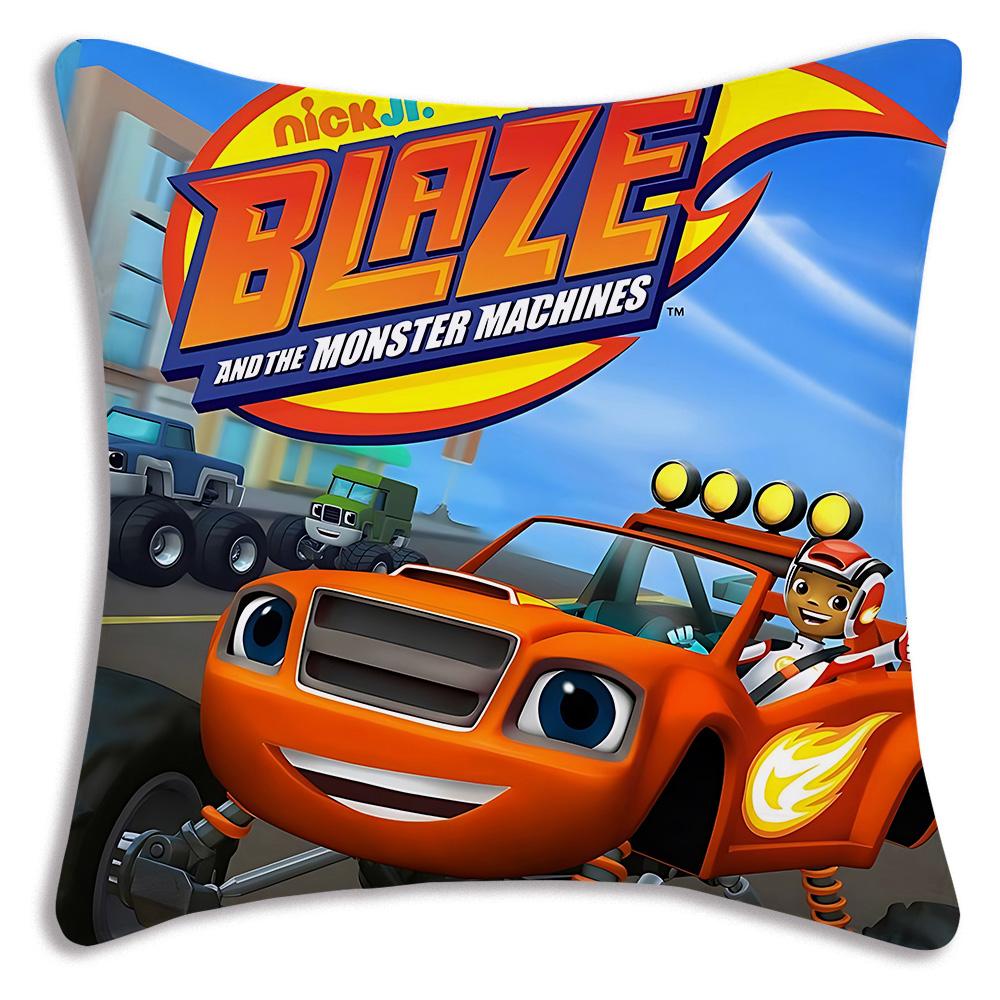 

Blaze and the Monster M-Machines Pillow Covers Cartoon Sofa Decorative Home Double-sided Printing Short Plush Cute Cushion Cover 50cmx50cm