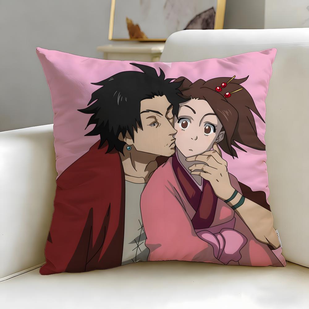 classic anime Samurai Champloo Cushion Cover Soft & Easy-Wash Pillow Case – Versatile for Couch, Bed, Travel and Office