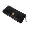 Tory Burch Willa Metal Logo Surround Zip Leather Wallet Women wallet Black 159228-001