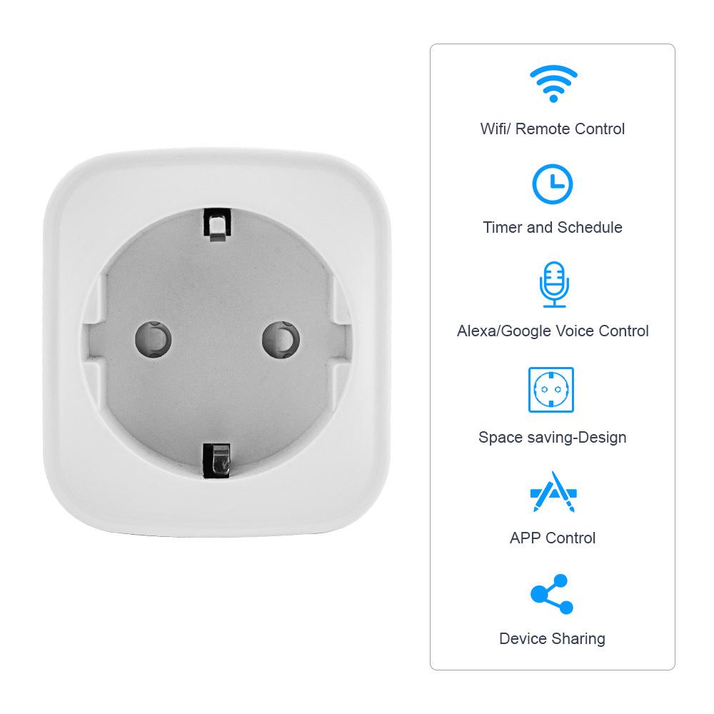 16A European Standard WiFi Smart Socket with Voice Control & Alexa Integration