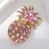 Women Brooch Dazzling Rhinestones Inlaid 3D Pineapple Design Brooch Suit Lapel Sweater