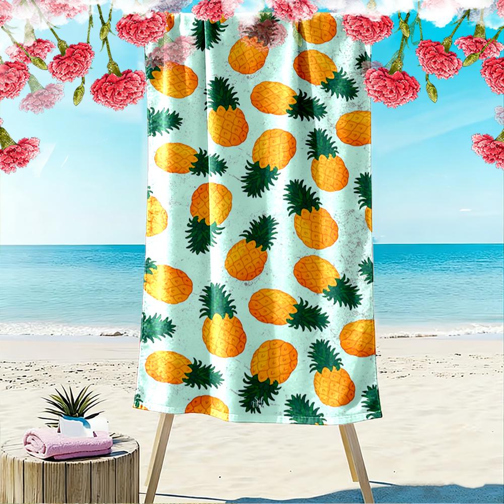 Ananas Muster Minzgrüner Hintergrund Strandtuch schnelltrocknend für Reise Outdoor Sport Joggen Strand und Schwimmen