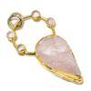 Rose Quartz Pendant, Copper Electroformed Gemstone Jewelry, Handmade Pendant For Mother Day