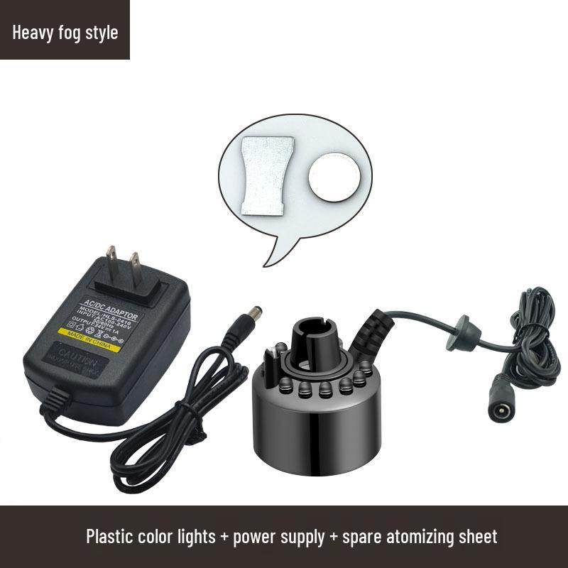 Colorful Lights 24V Fog Maker with Large Mist Output and Water Shortage Auto-Off for Aquariums and Rockeries
