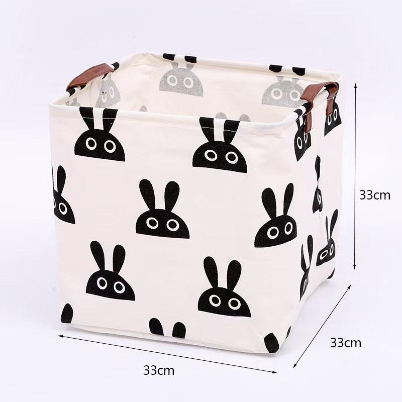 Large Waterproof Cotton Linen Storage Basket for Laundry and Toys