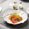 Folded Flat Plate Household Plate Restaurant Premium Dessert Plate Ceramic Plate Western Food Plate Creative Tableware Ins Style