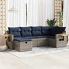 VidaXL Garden Lounge Set 6 Pcs with Grey Cushions Wicker 3325974