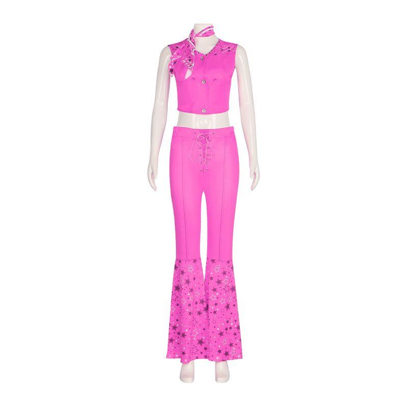 

2023 Movie Barbie Cosplay Costume Halloween Stage Performance Outfit Cosplay Real-Life Film Barbie Tights Rose Red (Three-Piece Set) XXXL
