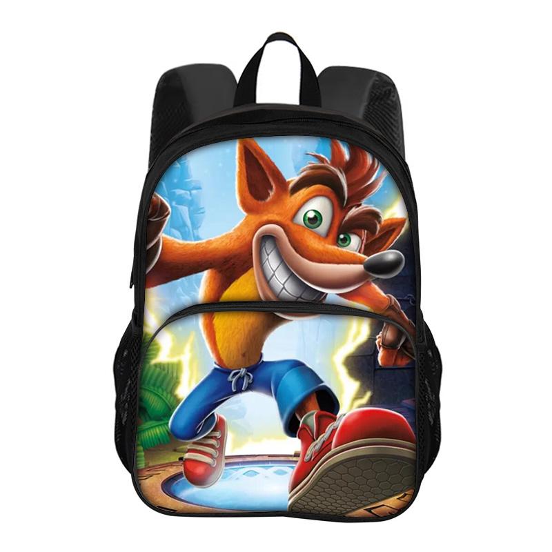 Crash Bandicoot Round Front Bag Backpack Cartoon Printed New Trendy High Quality Student's Best School Companion