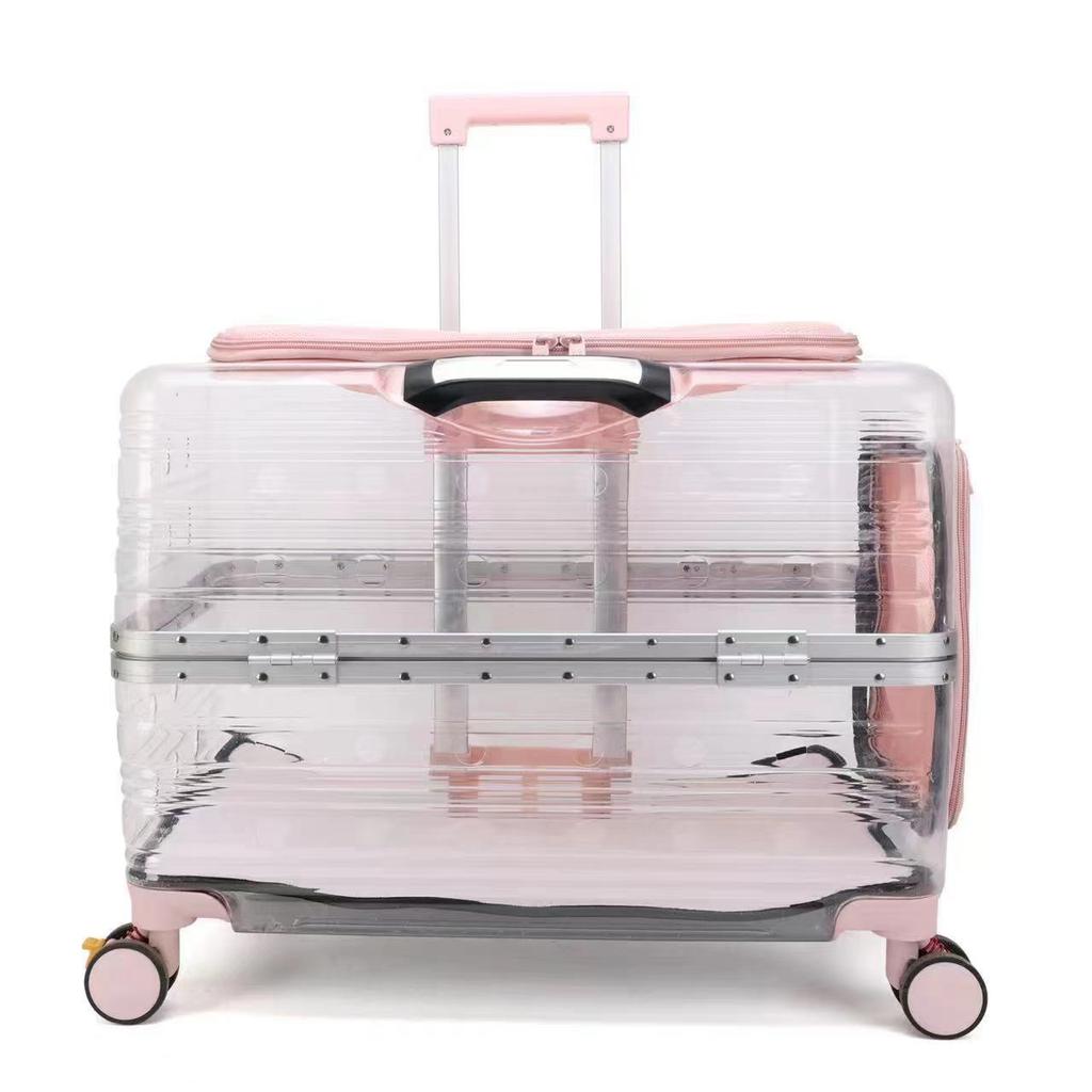Large Pet Trolley Case Panoramic View Portable Cat Carrier Comfort Breathable Space Capsule Transparent Pet Transport Solution