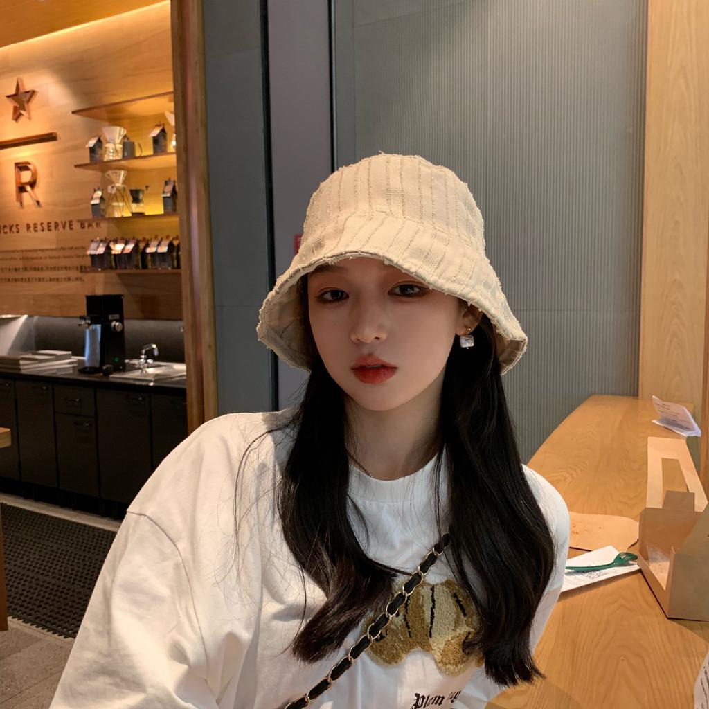 Retro Versatile Bucket Hat Women's Spring and Summer Thin Sunshade Fashion Bucket Hat Showing Washbasin Hat