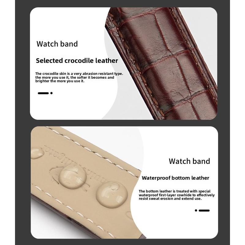 רצועת שעון איכותית מעור תנין 20 מ"מ 22 מ"מ רצועת שעון לגברים לרצועת Hamilton Khaki Field Knight צמיד עור אמיתי