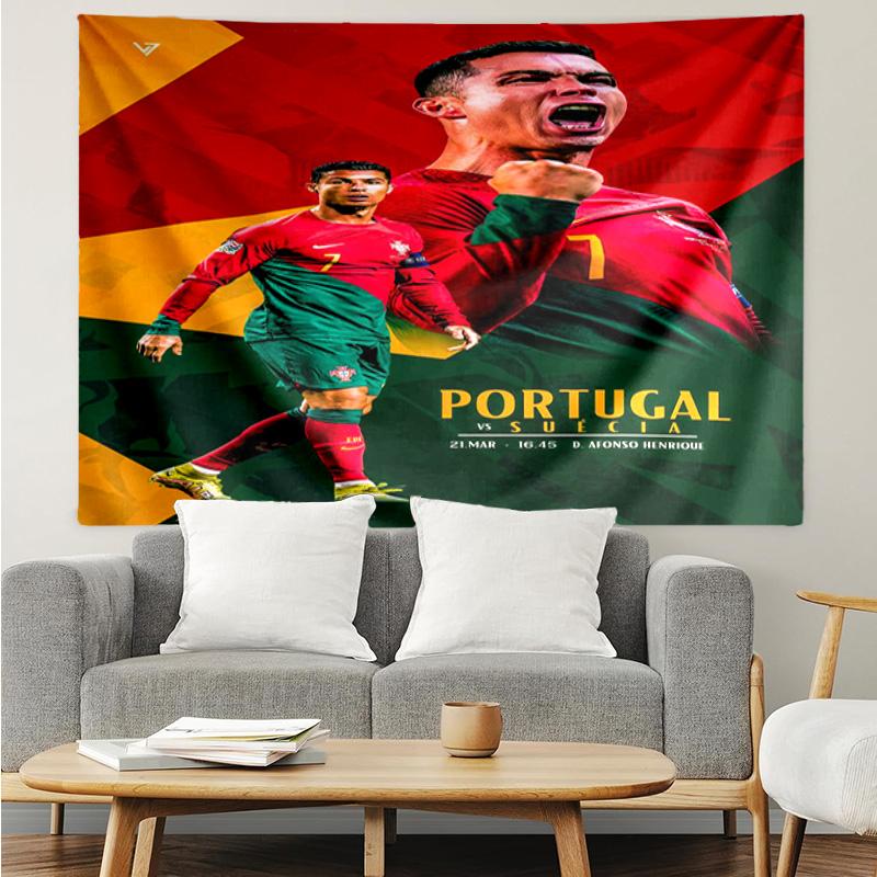Cristiano Ronaldo Tapestry Hanging for Bedroom,Livingroom, Playroom,Decor Art Room Wall Tapestry Holiday and Birthday Gifts