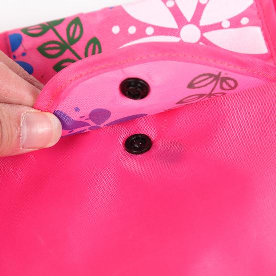 Folding Grocery Bag Reusable Large Capacity Shopping Bag Machine Washable Multi-purpose Flower Print Handbag Tote with Snap Button