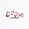 Jia Niangzi Short Cat Eye French Nude Pink Ice Nails with Blooming Flowers - High-Class Temperament Nail Art.