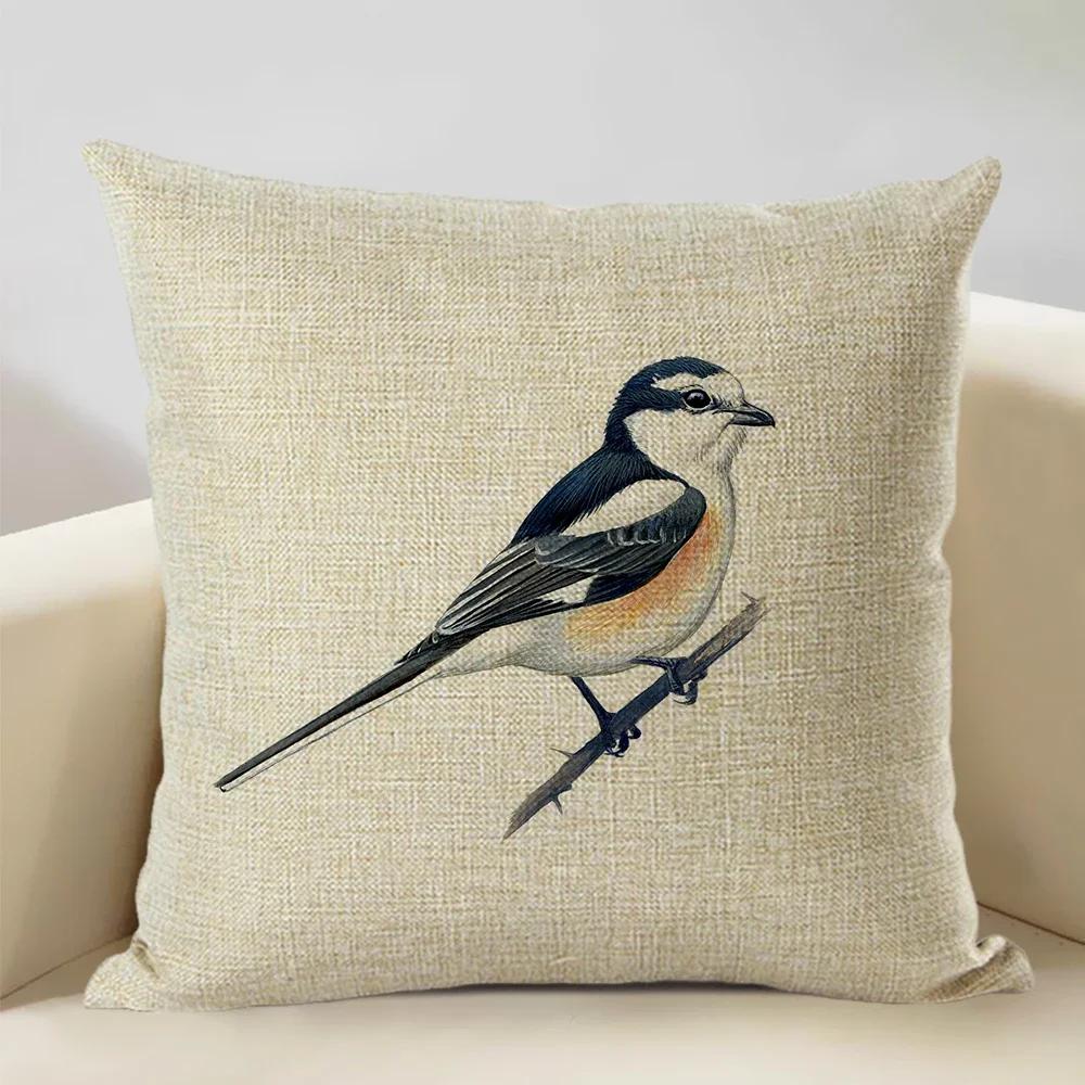 Watercolor Animal Bird Home Sofa Pillow Case Kingfisher Printed Decoration Throw Pillowcas 45x45cm Cushion Cover